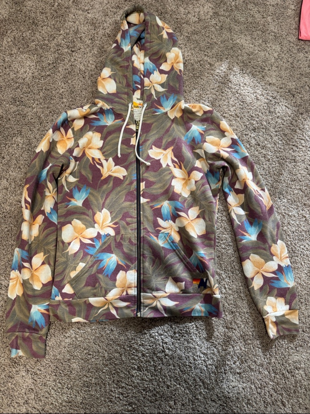 Aviator Nation tropical floral zip hoodie - Picture 1 of 6